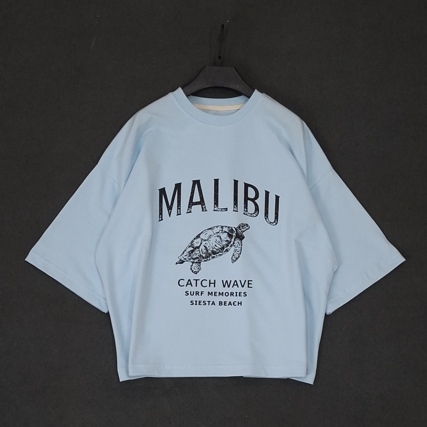 تیشرت زنانه malibu  باکسی پارچه مچینست