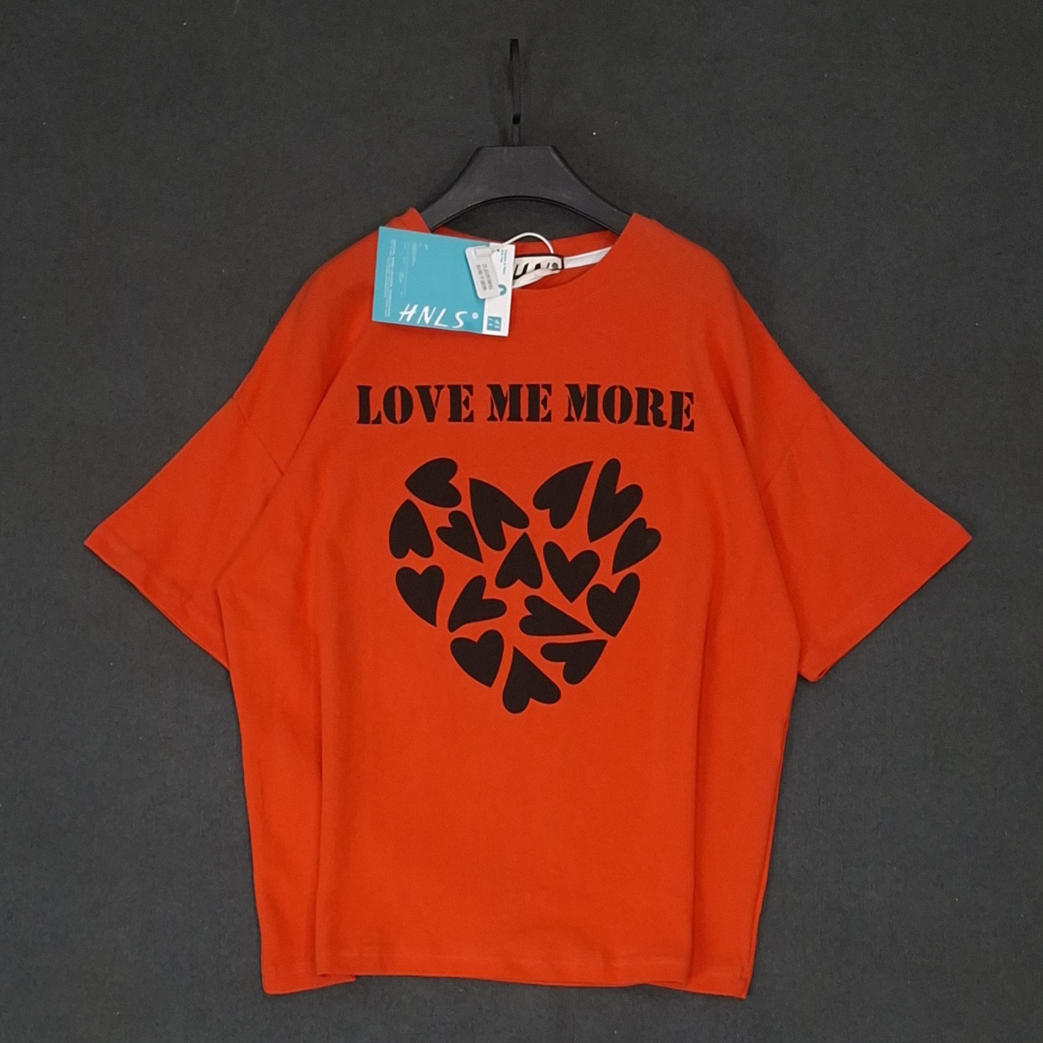 تیشرت زنانه Love Me More لانگ خارجی شناسنامه دار