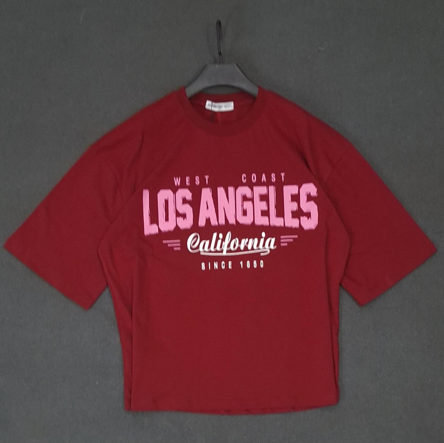 تیشرت زنانه Los Angeles لانگ پارچه مچینست یک رو