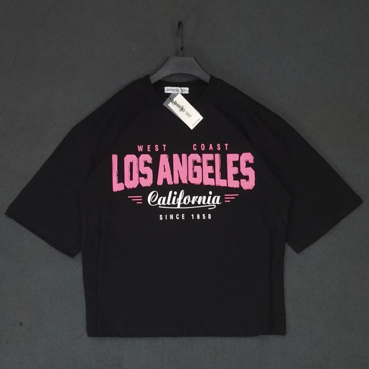 تیشرت زنانه Los Angeles لانگ پارچه مچینست یک رو