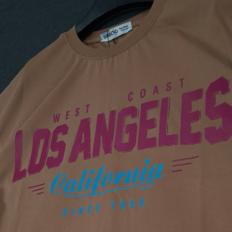 تیشرت زنانه Los Angeles لانگ پارچه مچینست یک رو