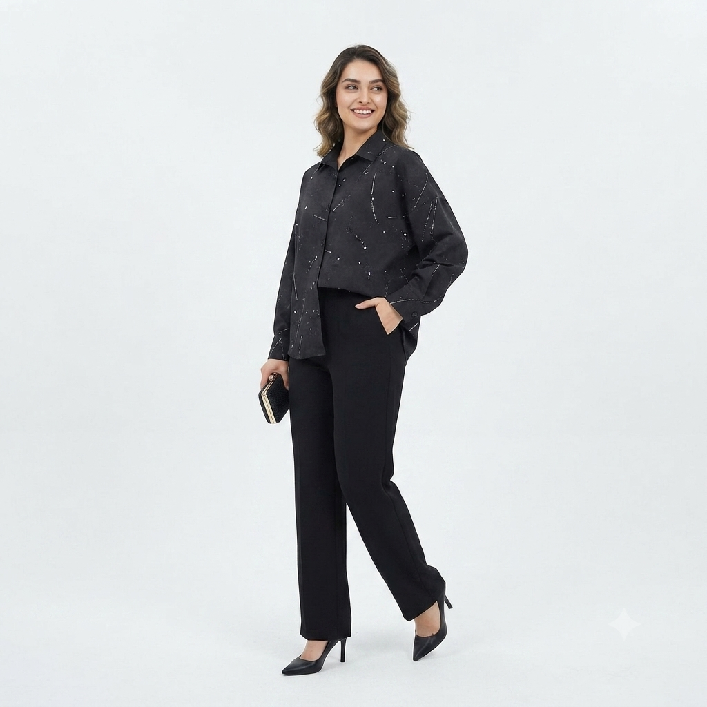 شومیز زنانه نقره کوب