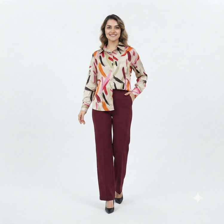 شومیز زنانه پارچه ترک پری