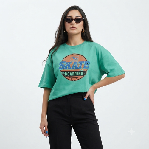 تیشرت زنانه skate لانگ خارجی شناسنامه دار