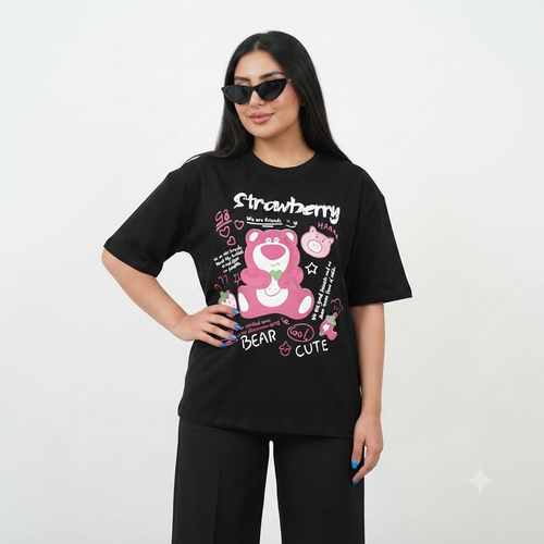 تیشرت زنانه Bear لانگ خارجی شناسنامه دار