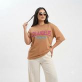 تیشرت زنانه Los Angeles لانگ پارچه مچینست یک رو