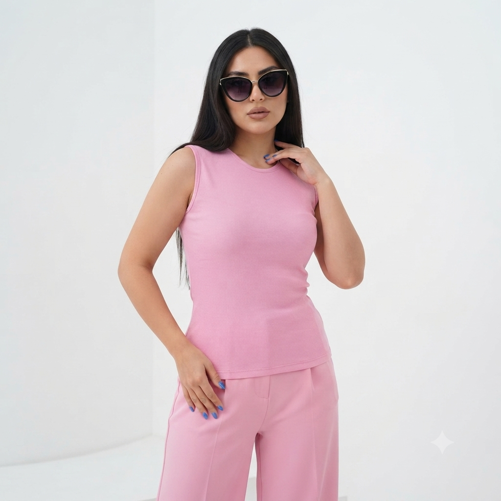 تاپ بلند زنانه ساده پارچه پنبه